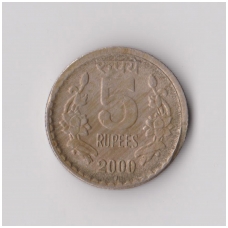 INDIA 5 RUPEES 2000 KM # 154 VF