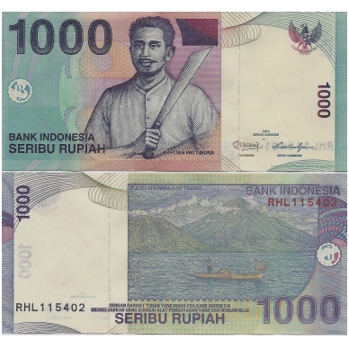 INDONEZIJA 1000 RUPIAH 2013 P # 141m UNC