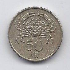 ISLANDIJA 50 KRONUR 1992 KM # 31 VF