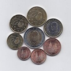 ISPANIJA 2007 m. pilnas euro monetų rinkinys ( 5 centai su rūdimis )