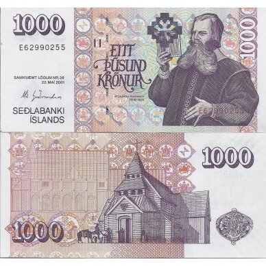 ISLANDIJA 1000 KRONUR 2001 (2009) P # 59(6) AU