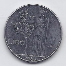 ITALIJA 100 LIRE 1980 KM # 96.1 XF