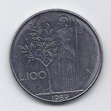 ITALIJA 100 LIRE 1989 KM # 96.1 VF