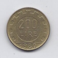 ITALIJA 200 LIRE 1980 KM # 105 VF