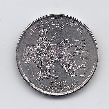 USA 25 CENTS 2000 P KM # 305 VF Massachusetts