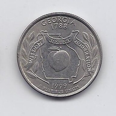 JAV 25 CENTS 1999 P KM # 296 VF Džordžija