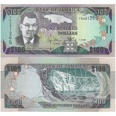 JAMAIKA 100 DOLLARS 1994 P # 76 UNC