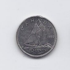 CANADA 10 CENTS 1980 KM # 77 VF