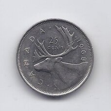 CANADA 25 CENTS 1968 KM # 62b VF