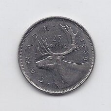 CANADA 25 CENTS 1969 KM # 62b VF