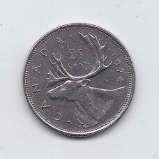 CANADA 25 CENTS 1974 KM # 62b VF