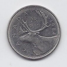 CANADA 25 CENTS 1984 KM # 74 VF