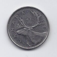 CANADA 25 CENTS 1986 KM # 74 VF