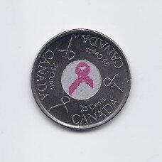 CANADA 25 CENTS 2006 KM # 635 UNC Pink Ribbon