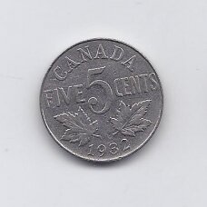 CANADA 5 CENTS 1932 KM # 29 VF