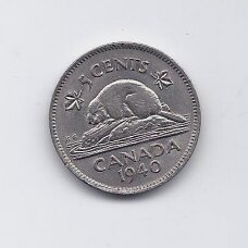 CANADA 5 CENTS 1940 KM # 33 VF