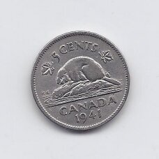 CANADA 5 CENTS 1941 KM # 33 VF