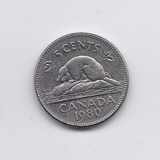 CANADA 5 CENTS 1980 KM # 60.2 VF/XF