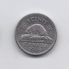 CANADA 5 CENTS 1989 KM # 60.2a VF/XF