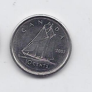 KANADA 10 CENTS 2007 KM # 492 XF