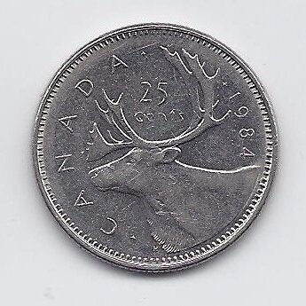 CANADA 25 CENTS 1984 KM # 74 VF