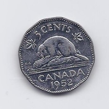 KANADA 5 CENTS 1952 KM # 42a XF