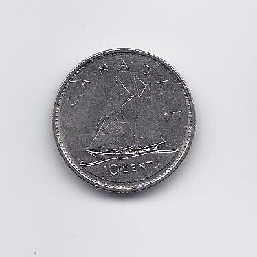 CANADA 10 CENTS 1977 KM # 77.1 VF