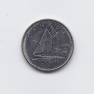 CANADA 10 CENTS 1983 KM # 77 VF/XF