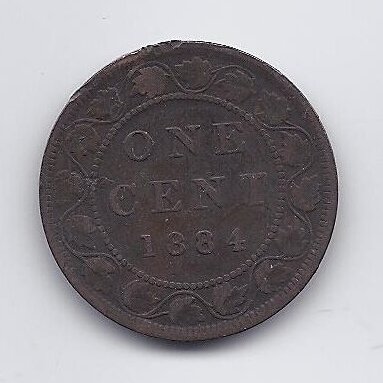 KANADA 1 CENT 1884 KM # 7 VF