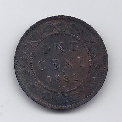 KANADA 1 CENT 1882 H KM # 7 F/VF