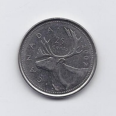 KANADA 25 CENTS 2007 KM # 493 VF/XF