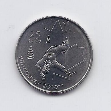 CANADA 25 CENTS 2008 KM # 765 UNC Freestyle skiing