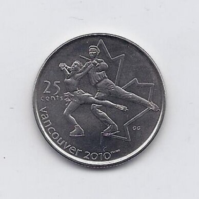 CANADA 25 CENTS 2008 KM # 766 UNC Figure skating