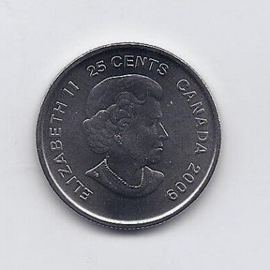 KANADA 25 CENTS 2009 KM # 1063 UNC Vyrų ledo ritulys 1