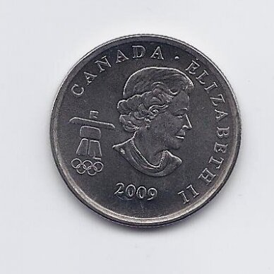 CANADA 25 CENTS 2009 KM # 840 UNC Cross Country skiing 1