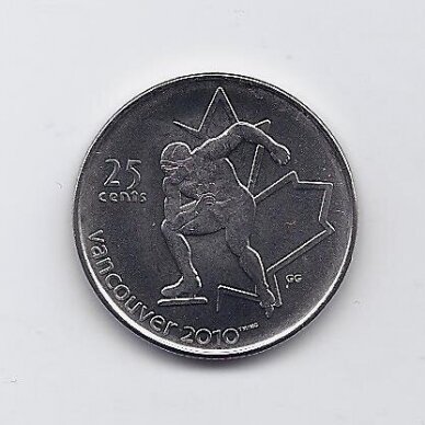 CANADA 25 CENTS 2009 KM # 842 UNC SPEED SKATING