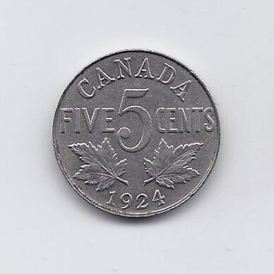 CANADA 5 CENTS 1924 KM # 29 VF