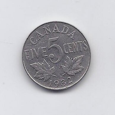 CANADA 5 CENTS 1932 KM # 29 VF