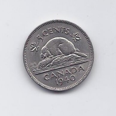 KANADA 5 CENTS 1940 KM # 33 VF