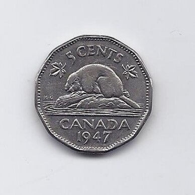 CANADA 5 CENTS 1947 KM # 39a VF