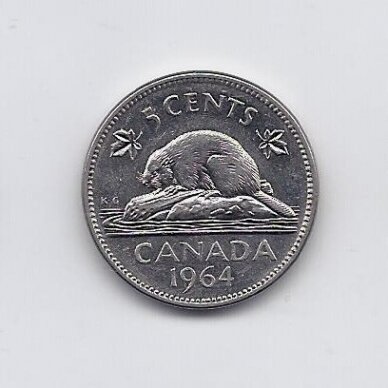 CANADA 5 CENTS 1964 KM # 57 VF