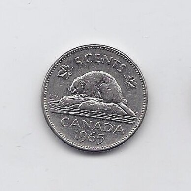 CANADA 5 CENTS 1965 KM # 60.1 VF