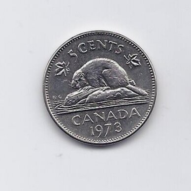 KANADA 5 CENTS 1973 KM # 60.1 VF