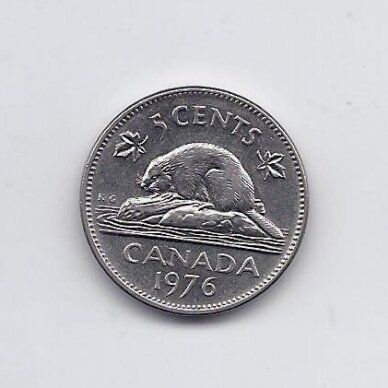 CANADA 5 CENTS 1976 KM # 60.1 VF