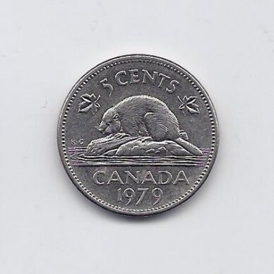 CANADA 5 CENTS 1979 KM # 60.2 VF/XF