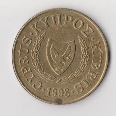 CYPRUS 20 CENTS 1998 KM # 62.2 VF 1