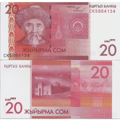 KIRGIZIJA 20 SOM 2009 P # 24a UNC