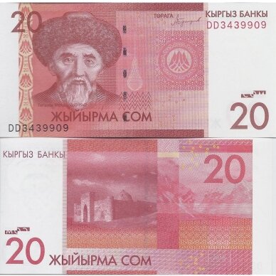 KIRGIZIJA 20 SOM 2016 P # 24b UNC