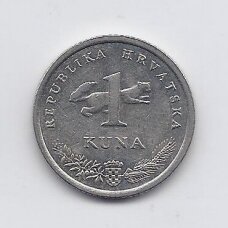 KROATIJA 1 KUNA 2008 KM # 20 VF