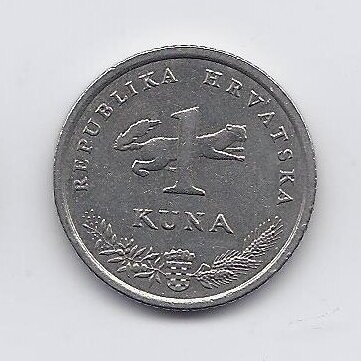 KROATIJA 1 KUNA 2005 KM # 9.1 VF